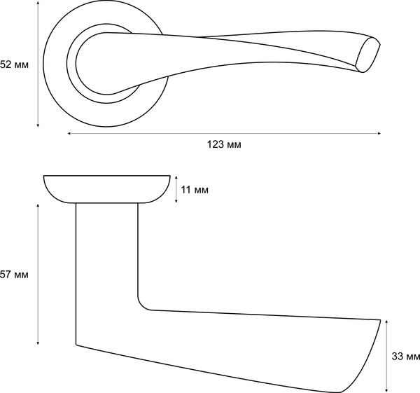 Изображение товара Ручка дверная Trodos 11 серия 08 (никель)