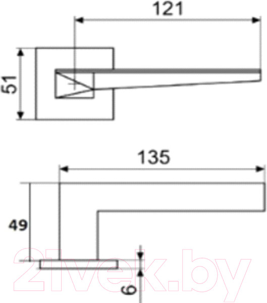 Изображение товара Ручка дверная Trodos 603 серия 03 Slim (черный)