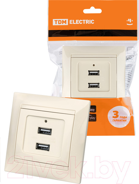 Изображение товара Розетка TDM Лама SQ1815-0141 (слоновая кость)