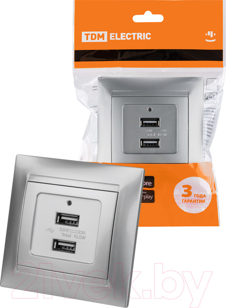 Изображение товара Розетка TDM Лама SQ1815-0241 (металлик)