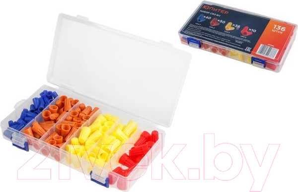 Изображение товара Набор изолирующих зажимов Юпитер СИЗ-1 / JP7206 (136шт)