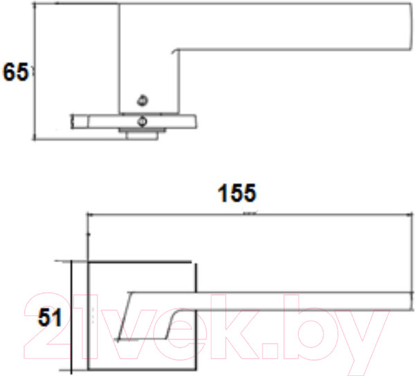 Изображение товара Ручка дверная Trodos 809 серия 03 Slim (сатиновое золото матовый)