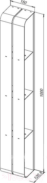 Изображение товара Полка для ванной Aquanet Магнум H / 326460 (белый матовый)