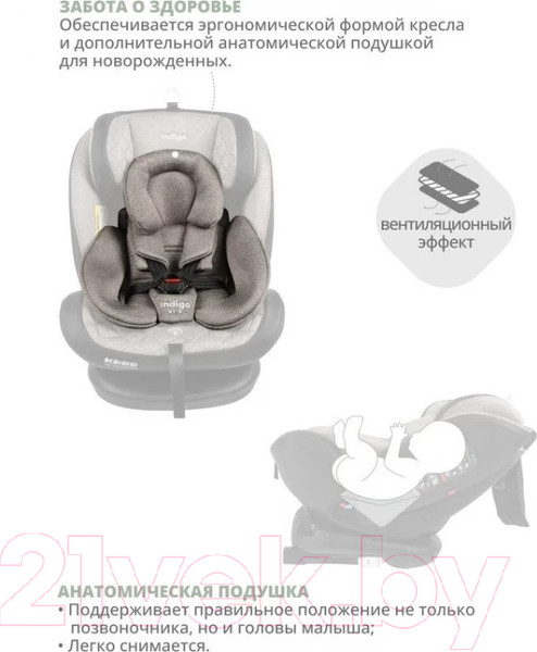 Изображение товара Автокресло INDIGO Aero Isofix ST-3 (бежевый лен)