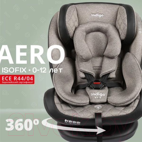 Изображение товара Автокресло INDIGO Aero Isofix ST-3 (бежевый лен)