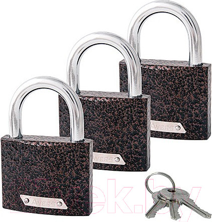 Изображение товара Набор замков навесных Avers PD-01-63-Blister (3Locks+3Keys)