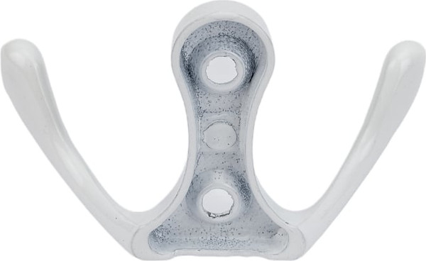 Изображение товара Крючок для одежды Trodos ZY-110М 2-рожковый сплав ЦАМ (белый)