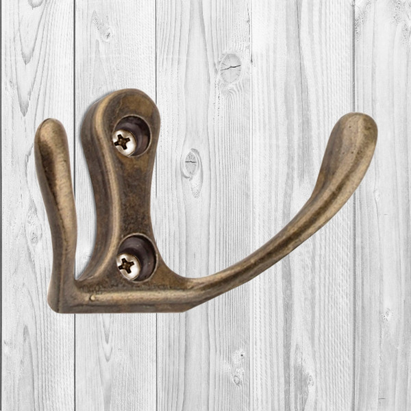 Изображение товара Крючок для одежды Trodos ZY-110М 2-рожковый сплав ЦАМ (бронза)