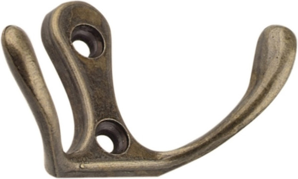 Изображение товара Крючок для одежды Trodos ZY-110М 2-рожковый сплав ЦАМ (бронза)