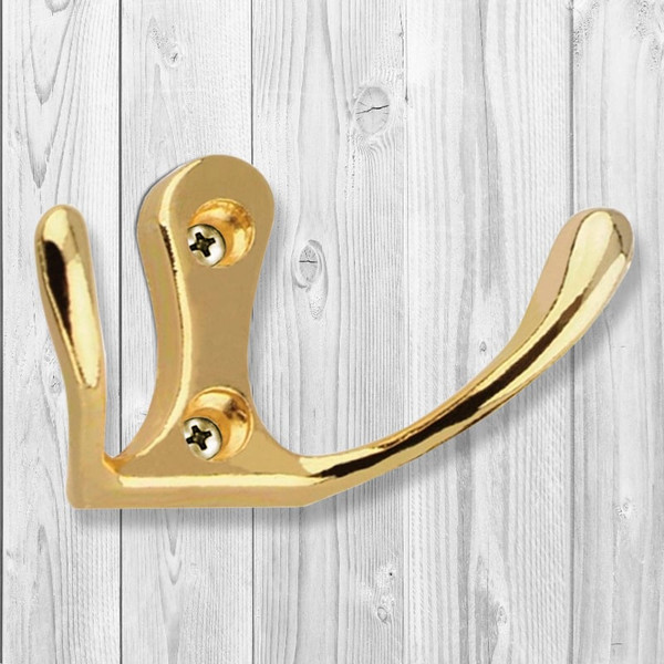 Изображение товара Крючок для одежды Trodos ZY-110М 2-рожковый сплав ЦАМ (золото)