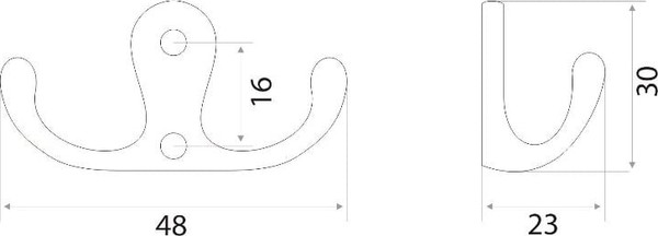 Изображение товара Крючок для одежды Trodos ZY-110М 2-рожковый сплав ЦАМ (золото)