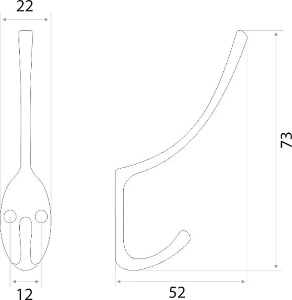 Изображение товара Крючок для одежды Trodos ZY-116 2-рожковый сплав ЦАМ (золото)