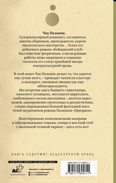 Изображение товара Книга АСТ Сочини что-нибудь / 9785171605711 (Паланик Ч.)