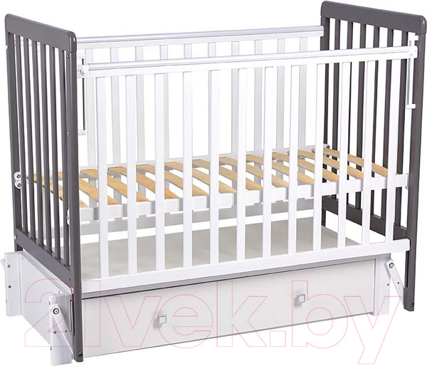 Изображение товара Детская кроватка Фея 328-01 / 0003162-19 (белый/графит)