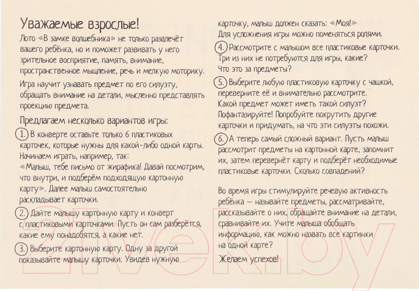 Изображение товара Развивающая игра Айрис-пресс Пластиковое лото для малышей. В замке волшебника / 9785811281251