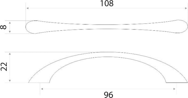 Изображение товара Ручка для мебели Trodos ZY-8C 96мм сплав ЦАМ 18г (никель)