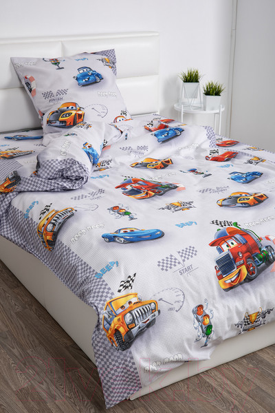 Изображение товара Комплект постельного белья Milanika Старт 1.5сп подростковый с наволочкой 70x70 (бязь)