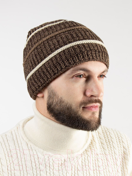 Изображение товара Шапка Isee W5-136 (р.52-56, коричневый/бежевый)