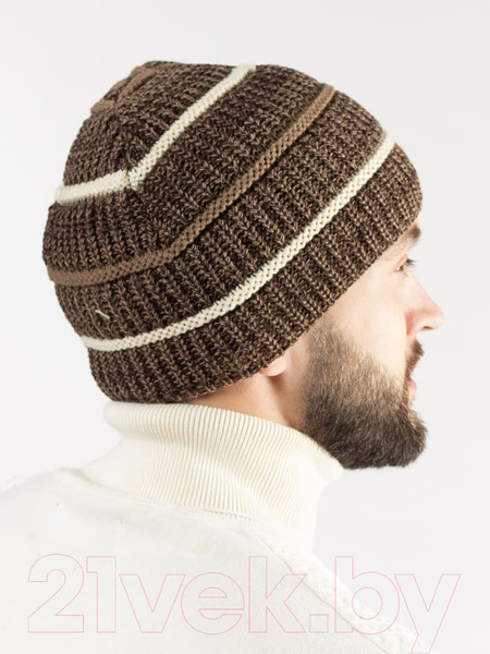 Изображение товара Шапка Isee W5-136 (р.52-56, коричневый/бежевый)