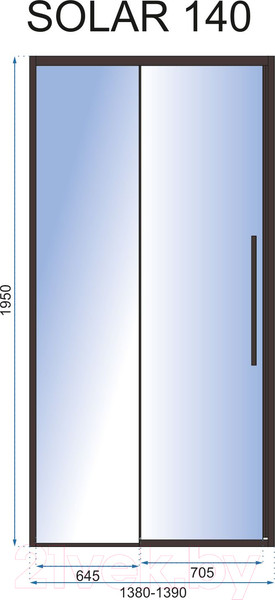 Изображение товара Душевая дверь REA Solar REA-K6359 (черный)