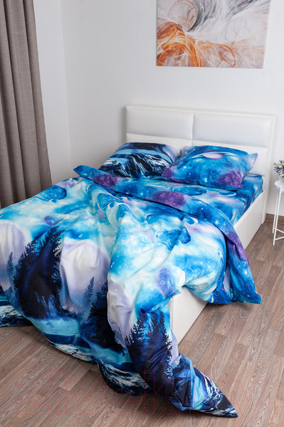 Изображение товара Комплект постельного белья Milanika Вселенная евро (бязь)