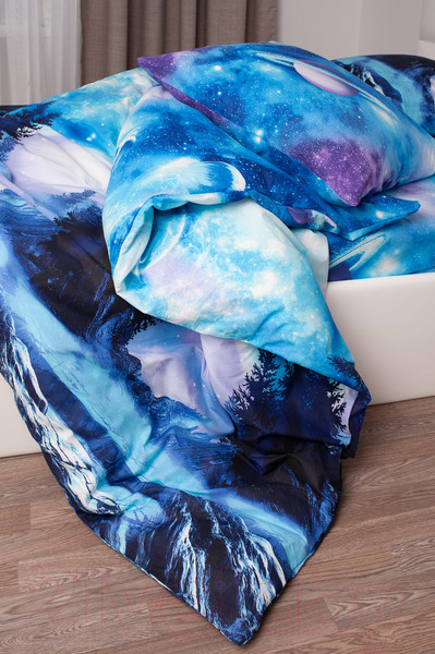 Изображение товара Комплект постельного белья Milanika Вселенная евро (бязь)