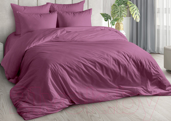 Изображение товара Комплект постельного белья Milanika Брусника 2сп с европростыней (поплин г/к)