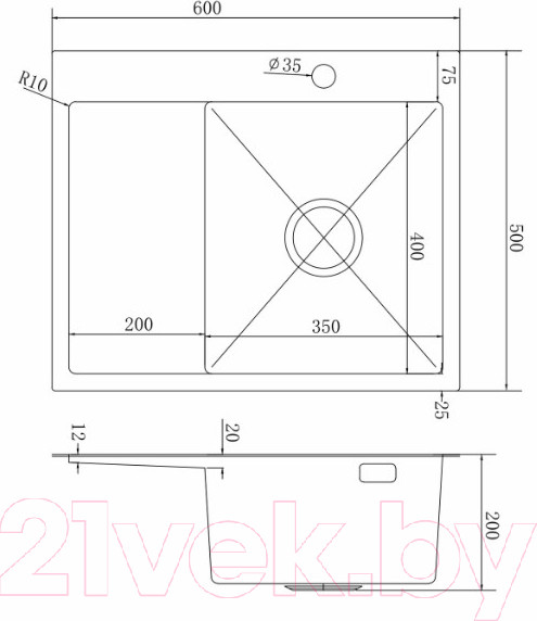 Изображение товара Мойка кухонная Mixline Pro 552927 (золото, с сифоном)
