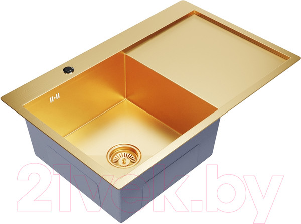 Изображение товара Мойка кухонная Mixline Pro 552918 (золото, с сифоном)