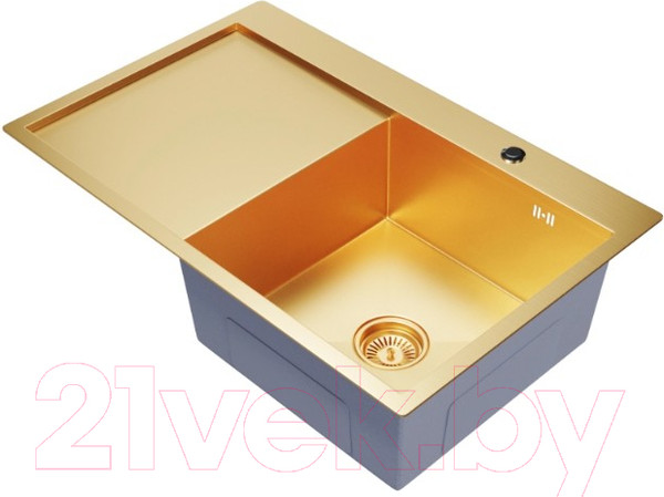 Изображение товара Мойка кухонная Mixline Pro 552919 (золото, с сифоном)