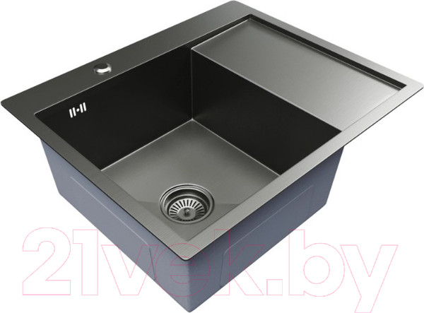 Изображение товара Мойка кухонная Mixline Pro 552926 (черный графит, с сифоном)