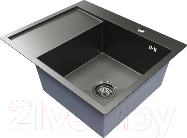 Изображение товара Мойка кухонная Mixline Pro 552929 (черный графит, с сифоном)
