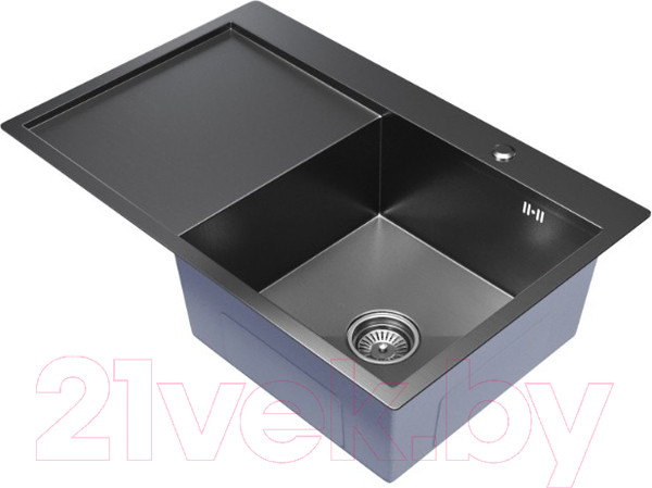 Изображение товара Мойка кухонная Mixline Pro 552923 (черный графит, с сифоном)