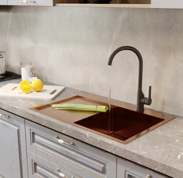 Изображение товара Мойка кухонная Mixline Pro 552920 (бронза, с сифоном)