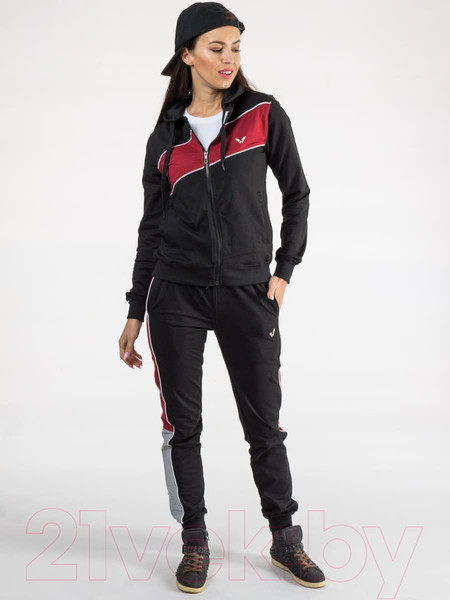 Изображение товара Спортивный костюм Isee FN-55718 (р.50, черный/бордовый)