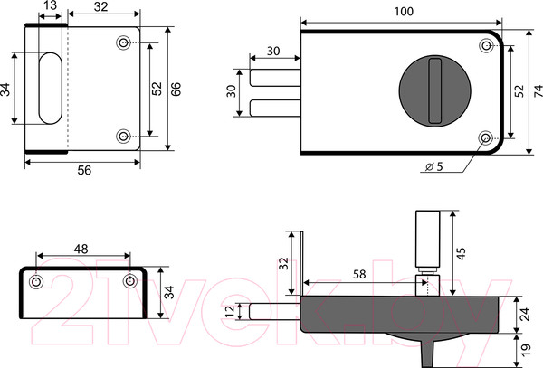 Изображение товара Замок накладной Пензмаш ЗН 1-1