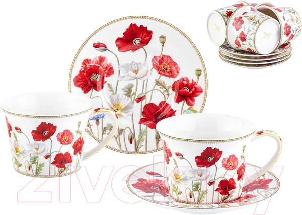 Изображение товара Набор для чая/кофе Elan Gallery Маки / 420457