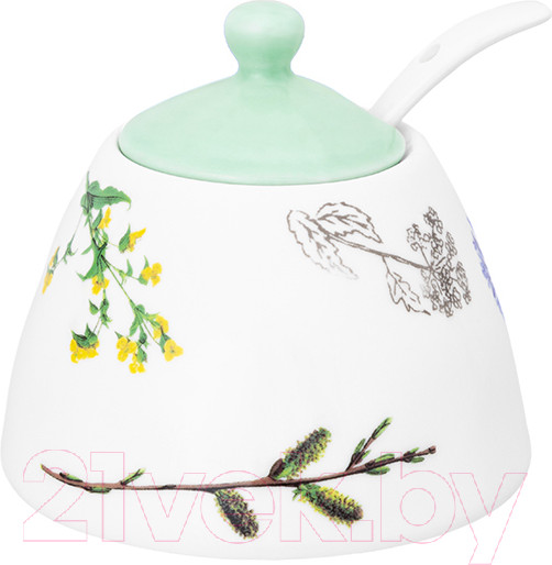 Изображение товара Сахарница Elan Gallery Ботанический атлас с ложкой / 540797