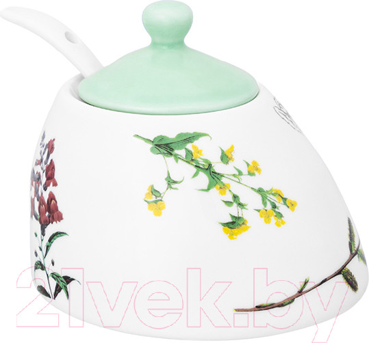 Изображение товара Сахарница Elan Gallery Ботанический атлас с ложкой / 540797