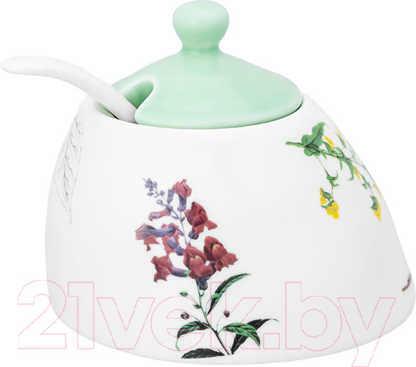 Изображение товара Сахарница Elan Gallery Ботанический атлас с ложкой / 540797