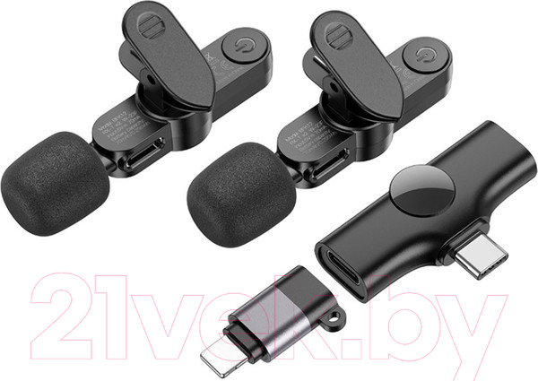 Изображение товара Микрофон Borofone BFK12 iPhone/Type-C (черный)