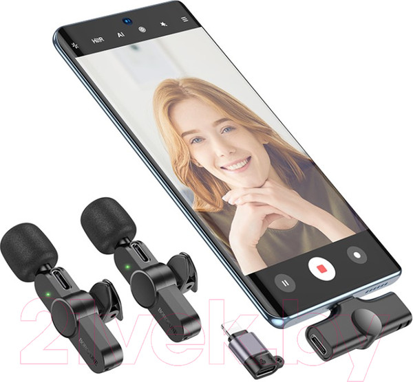 Изображение товара Микрофон Borofone BFK12 iPhone/Type-C (черный)