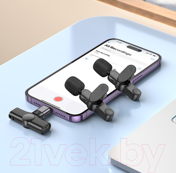 Изображение товара Микрофон Borofone BFK12 iPhone/Type-C (черный)
