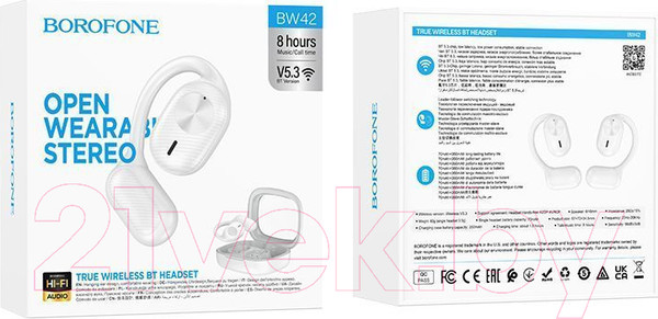 Изображение товара Беспроводные наушники Borofone BW42 TWS (белый)