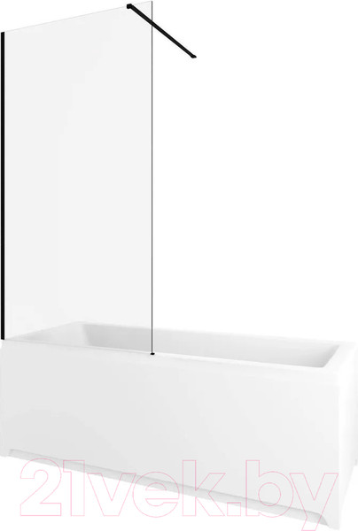 Изображение товара Стеклянная шторка для ванны Allen Brau Infinity 3 3.21063.BBA / 323855 (черный браш)