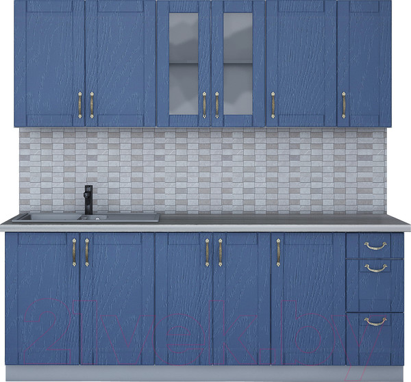 Изображение товара Кухонный гарнитур Интерлиния Мила Крафт 2.1 (дуб лазурный)