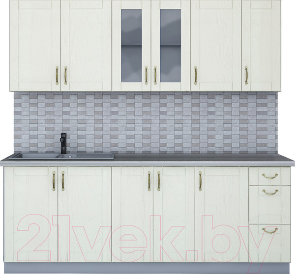 Изображение товара Кухонный гарнитур Интерлиния Мила Крафт 2.1 (дуб снежный)
