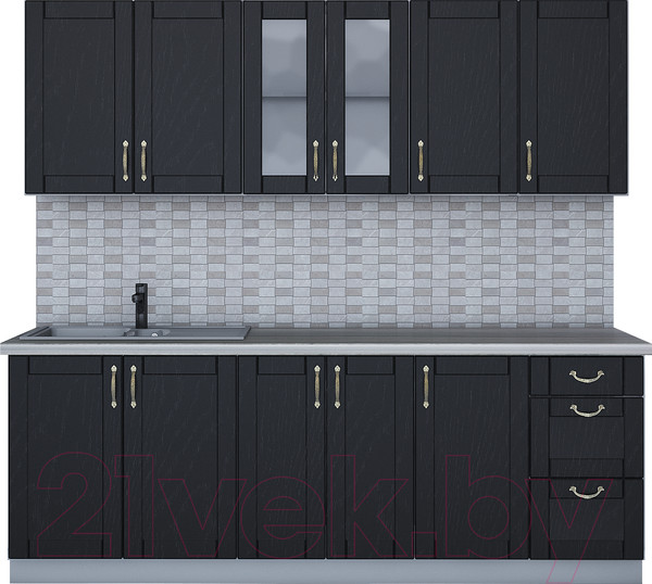 Изображение товара Кухонный гарнитур Интерлиния Мила Крафт 2.2А (дуб английский)