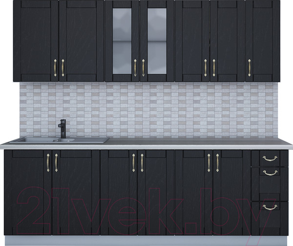 Изображение товара Кухонный гарнитур Интерлиния Мила Крафт 2.3А (дуб английский)