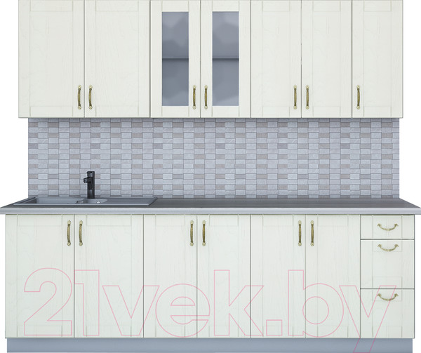 Изображение товара Кухонный гарнитур Интерлиния Мила Крафт 2.3А (дуб снежный)